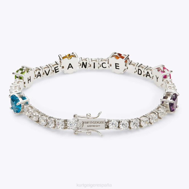 Kurt Geiger mujer pulsera de tenis con corazones de Londres 2LPR551 | accesorios combinación de plata